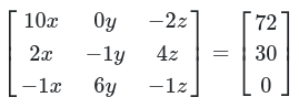 not simplified system of linear equations